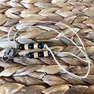 Handmade bookmark beads with lock and key